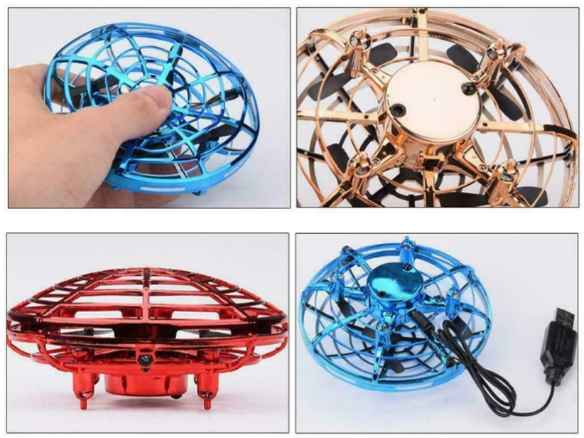 Mini dron UFO, červená