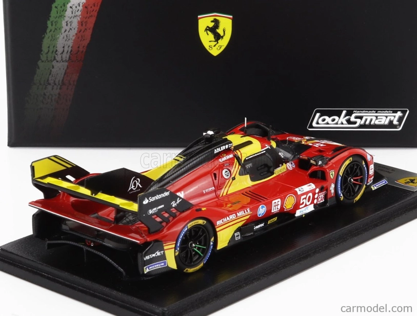 Looksmart Ferrari 499p 3.0l Turbo V6 Team Ferrari Af Corse N 50 Winner 24h Le Mans 2024 Antonio Fuoco - Miguel Molina - Nicklas Nielsen 1:43 Červená Žlutá Černá