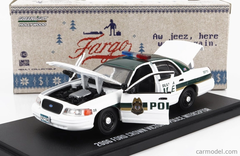 Greenlight Ford usa Crown Victoria Police Interceptor Atlanta Police 2009 - Baby Drive 1:43 Bílá