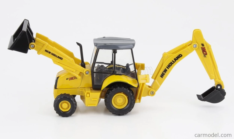 Newray Iveco fiat Daily Roll-off Pianale 2023 With New Holland B110c Ruspa Gommata - Scraper Tractor 1:36 Žlutá Černá
