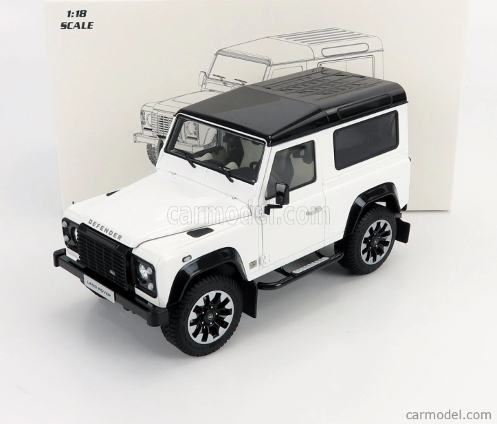 Lcd-model Land rover Defender 90 Works V8 70th Edition 2018 1:18 Bílá