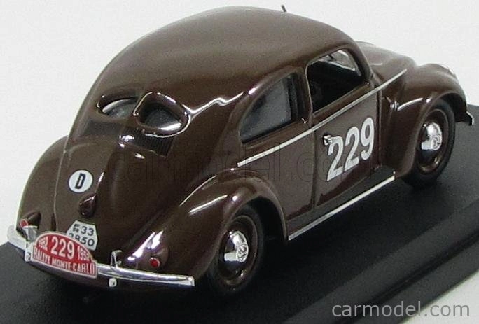 Rio-models Volkswagen Beetle N 229 Rally Montecarlo 1952 Nathan - Schellhaas 1:43 Brown