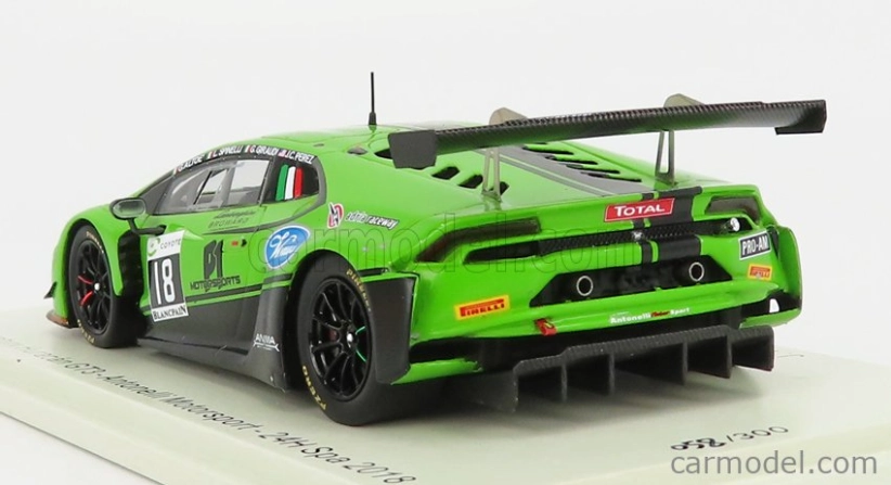 Spark-model Lamborghini Huracan Gt3 Team Antonelli Motorsport N 18 24h Spa 2018 J.perez - G.giraudi - L.spinelli - G.altoe 1:43 Zelená