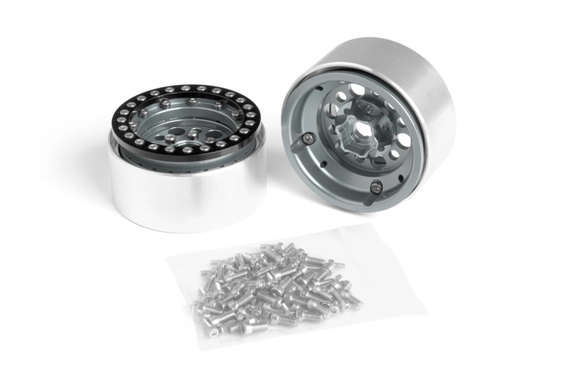 1,9'' hliníkové disky pre 1/10 crawler/expedition strieborné - 2 ks