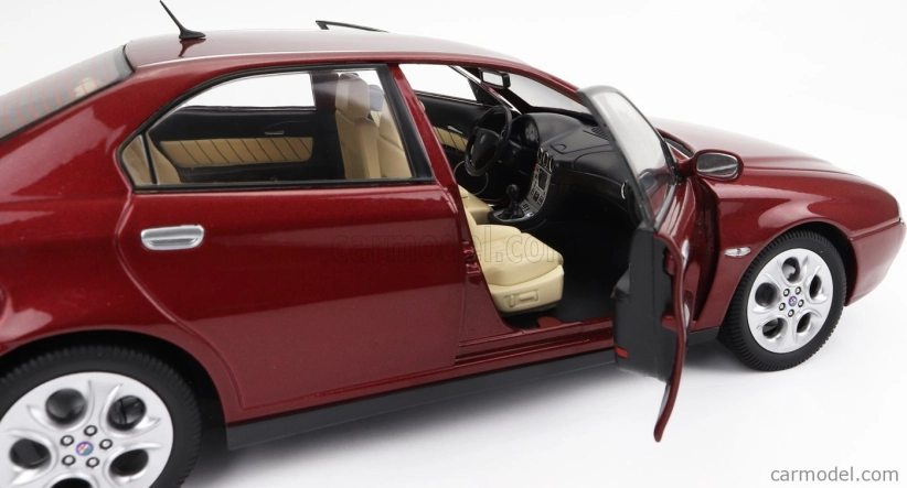 Mitica-diecast Alfa romeo 166 3.0 V6 1998 – Beige Interior 1:18 Rosso Proteo Met Red