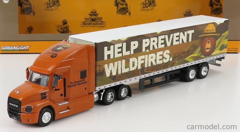 Greenlight Mack Anthem Truck 2019 - Pomoc pri prevencii požiarov Smokey Bear 1:64 svetlohnedá biela