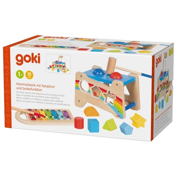 Goki Zatĺkačka a vkladačka s xylofónom 3v1
