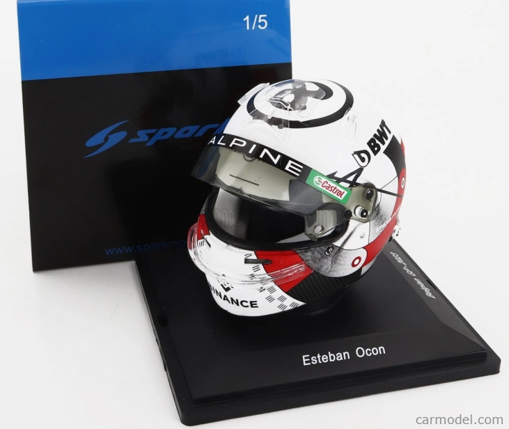 Spark-model Bell helmet F1 Casco Helmet Renault A523 Team Bwt Alpine N 31 Belgium Gp 2023 Esteban Ocon 1:5 Bílá Černá Červená