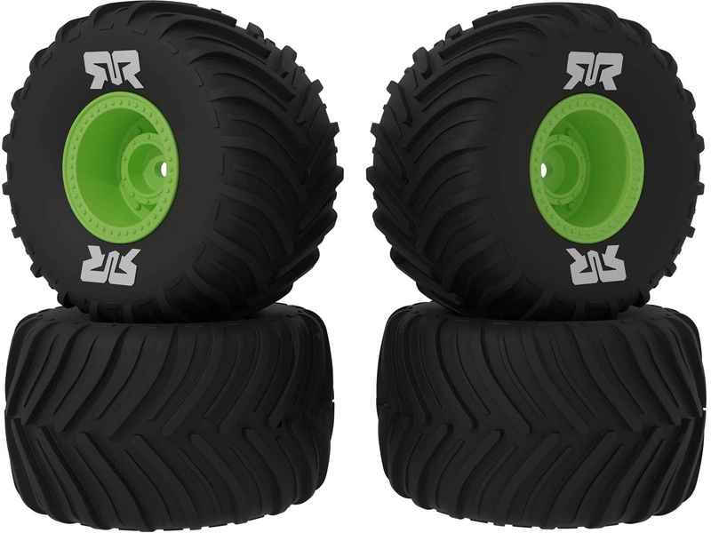 Arrma kolo s pneu dBoots Chevron MT, disk zelený (4): GROM