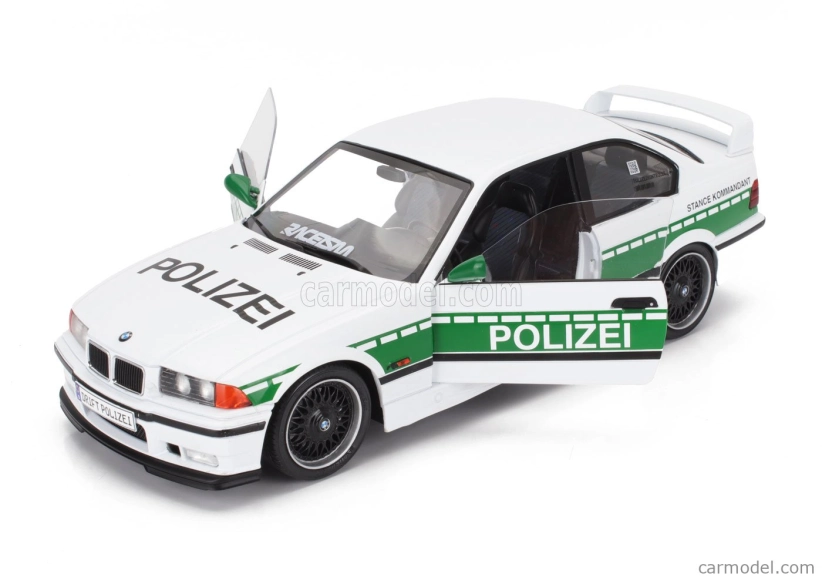 Solido BMW radu 3 M3 (e36) Coupe Polizei 1991 1:18 Bielozelený
