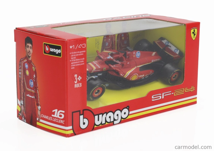 Bburago Ferrari F1 Sf-24 Team Scuderia Ferrari N 16 4th Emilia Romagna Imola Gp 2024 Charles Leclerc 1:43 červená čierna