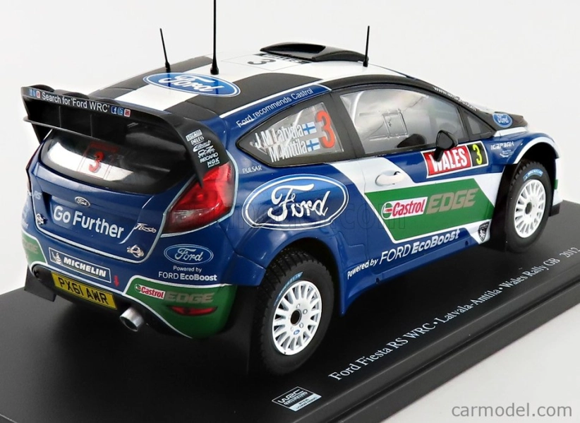 Edicola Ford england Fiesta R5 N 3 Rally Wales Gb 2012 J.m Latvala - M.anttila 1:24 Modrá Biela Zelená