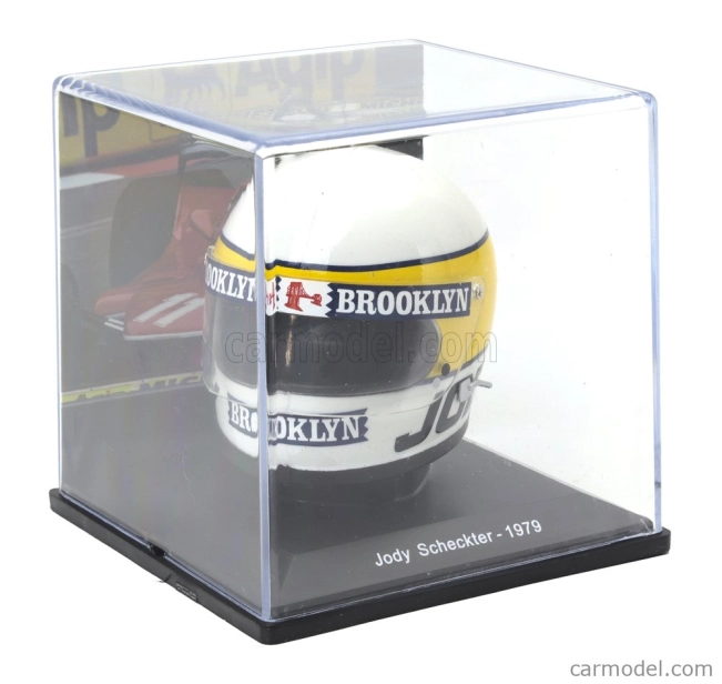 Edicola Helma F1 Casco Helma Jody Scheckter 312t4 Team Ferrari Majster sveta sezóna 1979 1:5 bielo žltá