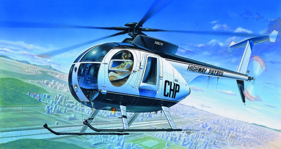 Academy Hughes 500D Police Helicopter (1:48)