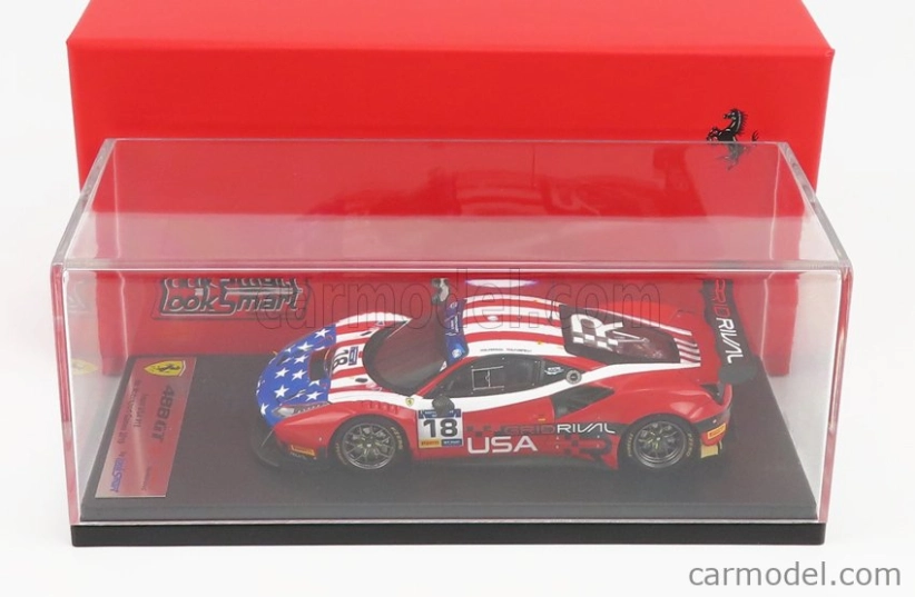 Looksmart Ferrari 488 Gt3 Usa Team N 18 1:43, vlajka USA