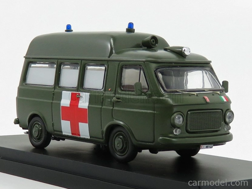 Rio-models Fiat 238 Van Tetto Alto Ambulanza Esercito Italiano 1970 1:43 Vojenská zelená