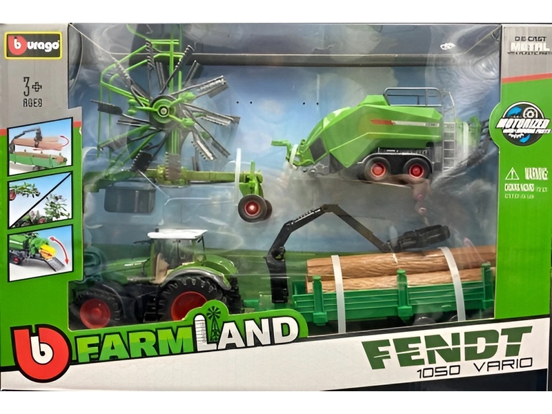 Bburago Fendt 1050 Vario s doplnkami (darčekové balenie)
