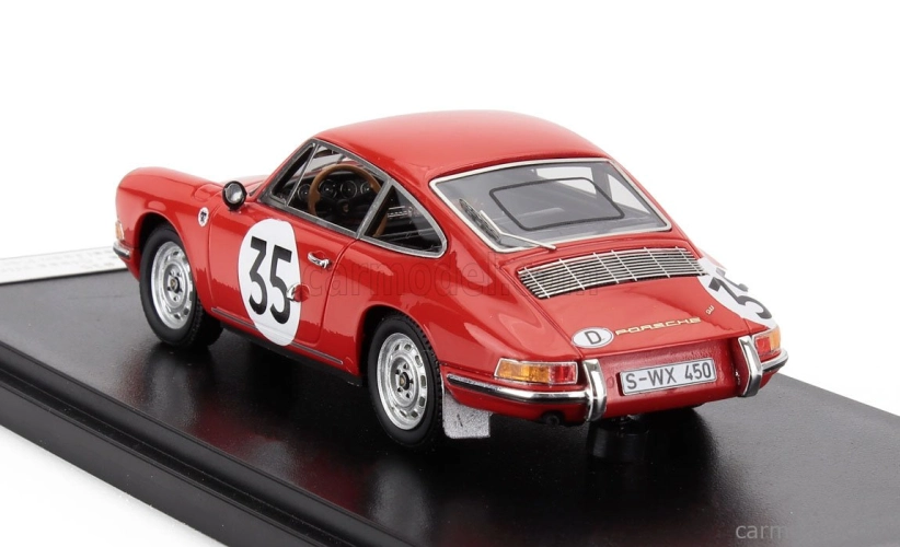 Matrix scale models Porsche 911s Coupe Team J.franc N 35 24h Le Mans 1966 Jean Kerguen - Jacques Dewes 1:43 Red