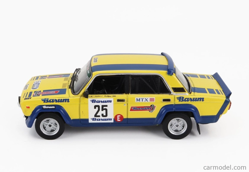 Ixo-models Lada fiat 2105 Mtx (nočná verzia) N 25 Rally Barum 1983 Miroslav Lank - Miloš Tyce 1:43 Žltá Modrá