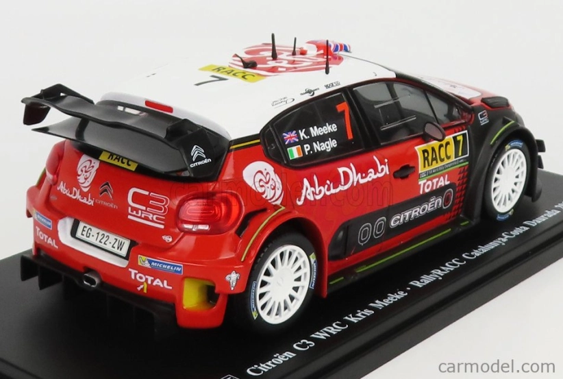 Edícia Citroen C3 Wrc Abu Dhabi N 7 Rally Rac Catalunya Costa Durada 2017 K.meeke - P.nagle 1:24 čierna sivá biela