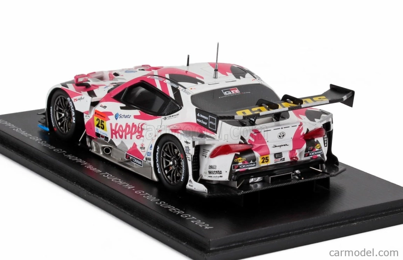 Spark-model Toyota Gr Supra Team Hoppy Schatz N 25 Gt300 Class Super Gt 2024 Togo Sugunami - Takamitsu Matsui - Kimiya Sato 1:43 White Pink