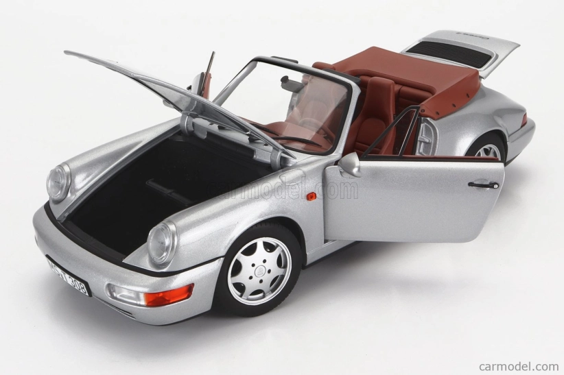 Norev Porsche 911 964 Carrera 2 Cabriolet 1990 1:18 Strieborná