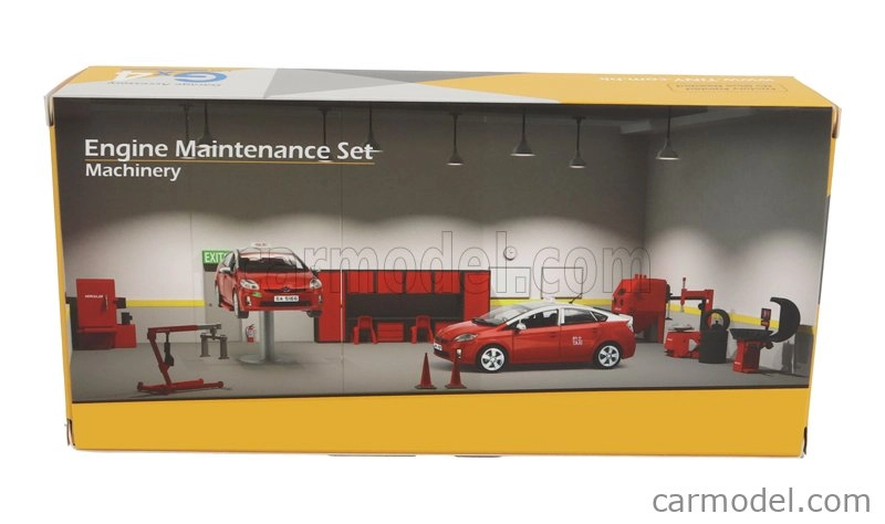 Tiny toys Accessories Set Officina Garage Engine Maintenance 1:43 Červená Stříbrná