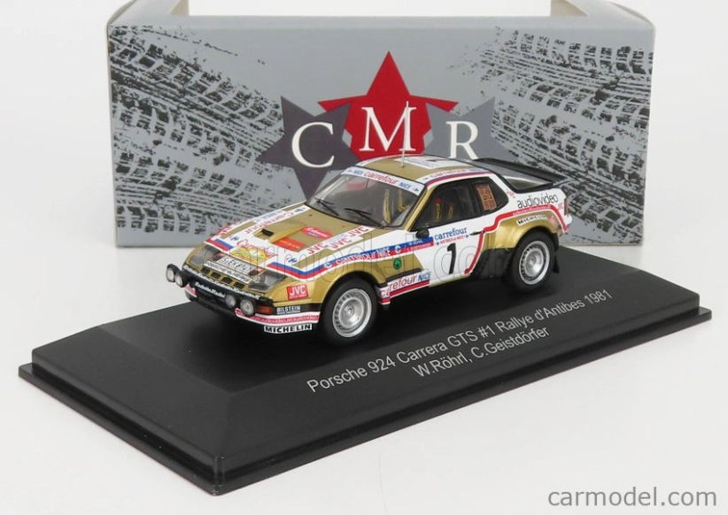 Cmr Porsche 924 Carrera Gts N 1 Rally D'antibes 1981 W.rohrl - C.geistdorfer 1:43 Zlatá Bílá