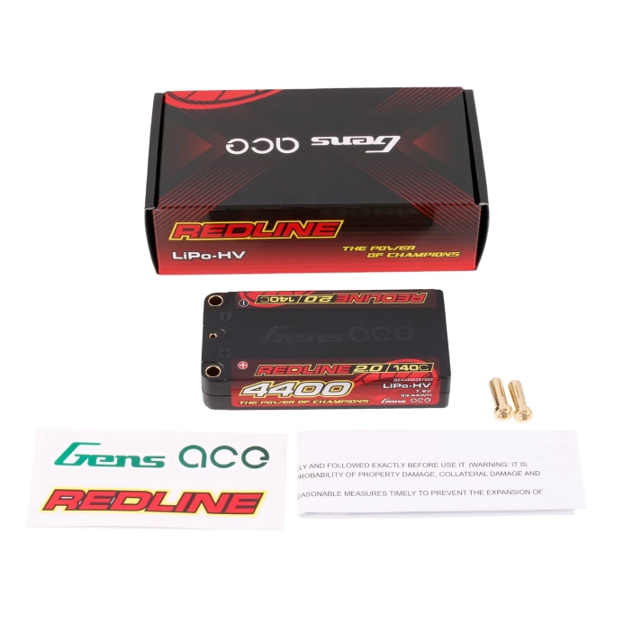 Gens ace HV LiPo Redline 2.0 Series 4400mAh 7.6V 140C 2S1P Hardcase 111# | RCprofi.cz