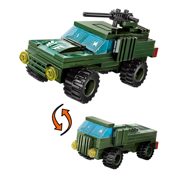 Qman War-Spirit Wheeled Tank 42301 8v1 set