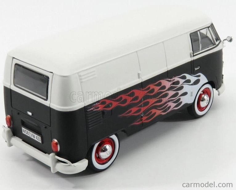 Motor-max Volkswagen T1 Type 2 Van Custom Garage 1962 1:24 Matná Černá Bílá