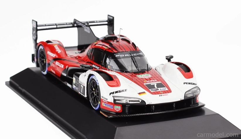 Spark-model Porsche 963 9rd 4.6l Turbo V8 Team Porsche Penske Motorsport N 7 Winner 24h Daytona 2024 Matt Campbell - Dane Cameron - Felipe Nasr - Josef Newgarden 1:43 Červená Bílá Černá