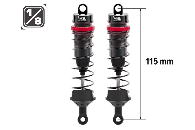 Hliníkové olejové tlmiče 1/8 115/16 mm, 2 ks.