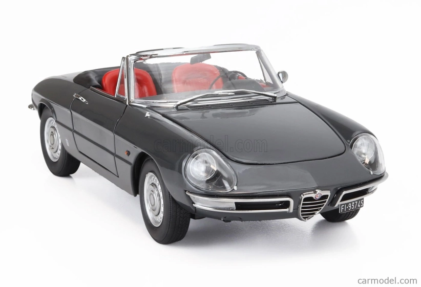 Turistické modely áut Alfa romeo Duetto Spider 1600 Coda Tonda 1966 1:18 Graphite Grey