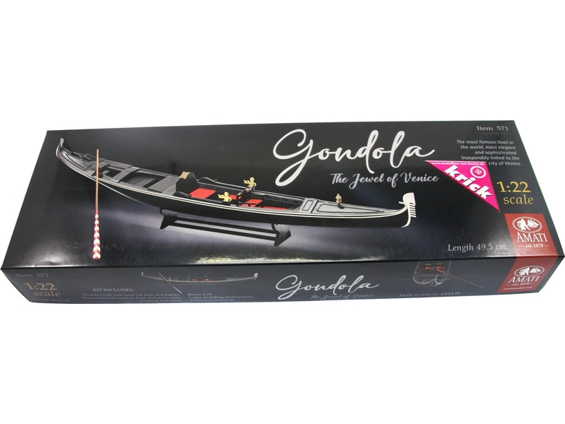 Stavebnica AMATI Benátsky gondolier 1:22