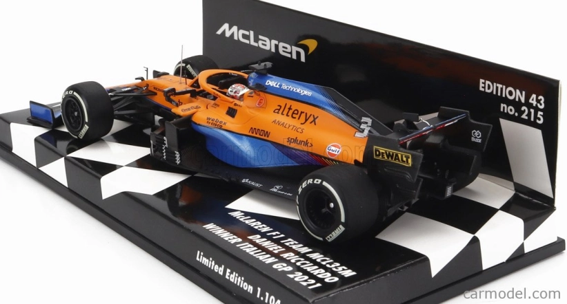Minichamps Mclaren F1 Mcl35l Mercedes M12 Eq Power+ Team Mclaren N 3 Winner Italy Gp 2021 Daniel Ricciardo 1:43 Oranžová svetlo modrá