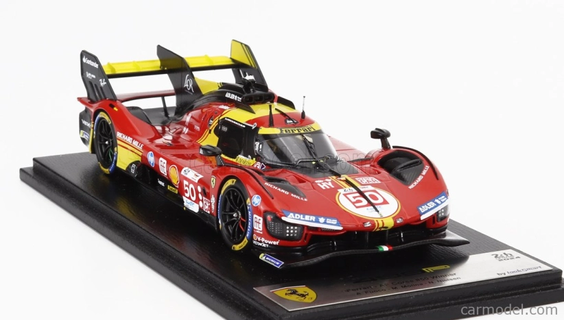 Looksmart Ferrari 499p 3.0l Turbo V6 Team Ferrari Af Corse N 50 Winner 24h Le Mans 2024 Antonio Fuoco - Miguel Molina - Nicklas Nielsen 1:43 Červená Žlutá Černá