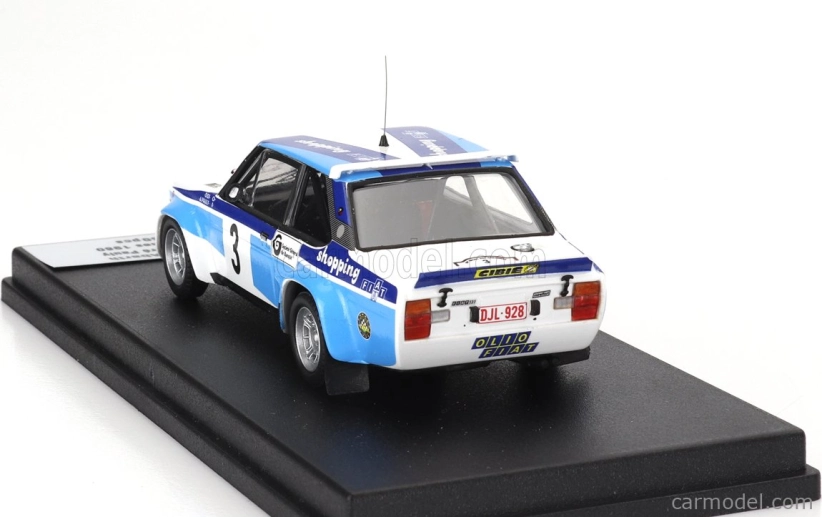 Trophy Fiat 131 Abarth Winner Rally Circuit Des Ardennes 1980 Didi - Andre Pauly 1:43 Biela Modrá