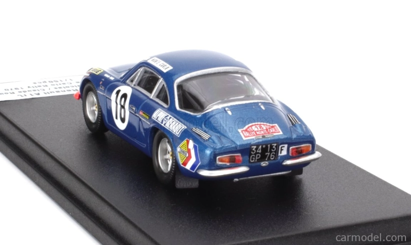 Trofeu Renault Alpine A110 1300 N 18 3rd Rally Montecarlo 1970 Jean Pierre Nicolas - Claude Roure 1:43 Blue