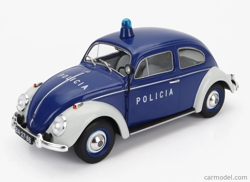 Edicola Volkswagen Beetle Kafer Maggiolino Portugal Policia Police 1974 1:24 modrá biela
