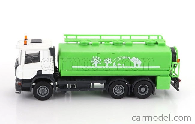 Brekina plast Scania P124.860 Tanker Truck 3-assi 1988 1:87 Zelená Bílá