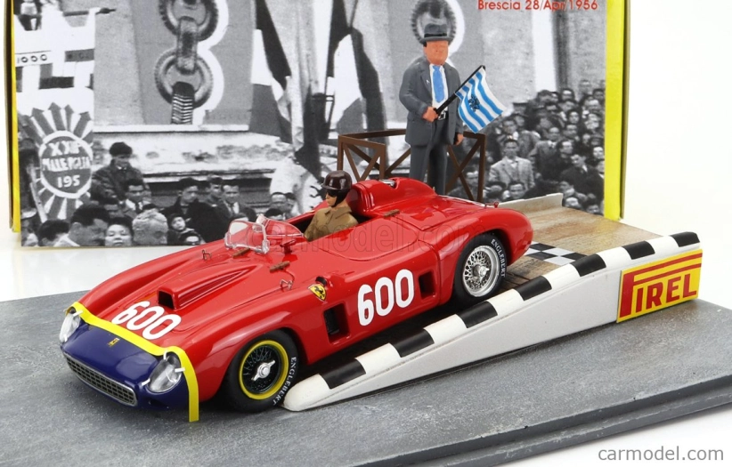 Art-model Ferrari Diorama - 290mm Spider S/n0626 N 600 Mille Miglia 1956 Juan Manuel Fangio 1:43 Červená modrá žltá