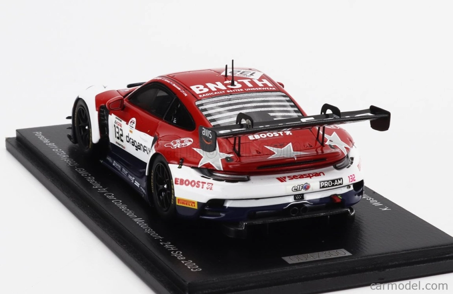 Spark-model Porsche 911 992 Gt3 R Team Gmg Racing N 132 24h Spa 2023 K.wadhington - J.sofronas - P.long - J.bleekemolen 1:43 Červená Biela Modrá