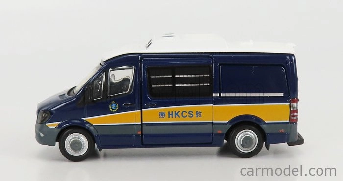 Drobné hračky Mercedes Benz Sprinter Van Transporter Hkcs Police 2018 1:76 Modrá žltá biela