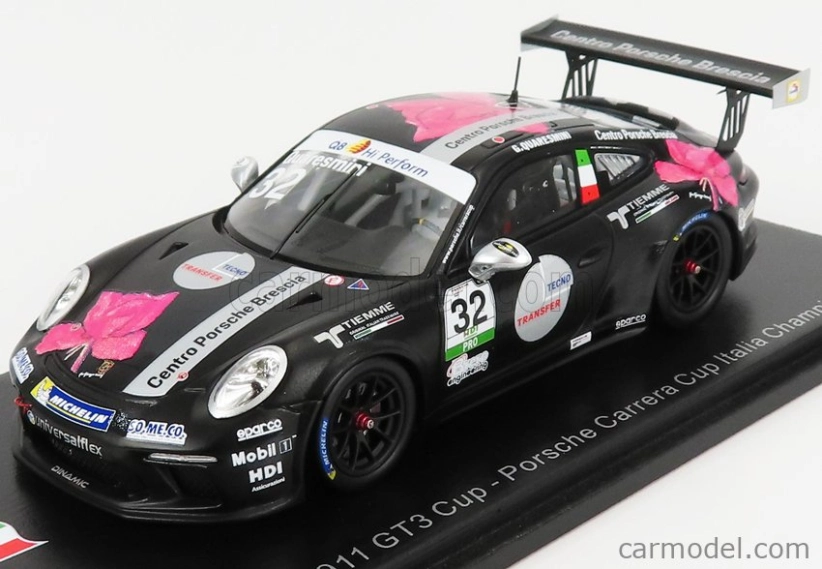 Spark-model Porsche 911 991 Gt3 N 2 Porsche Carrera Cup Italy Champion 2018 G.quaresmini 1:43 Černá Bílá Červená