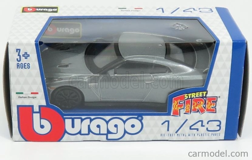 Bburago Nissan Gt-r Coupe 2017 - Black Wheels 1:43 Grey Met | RCprofi.cz