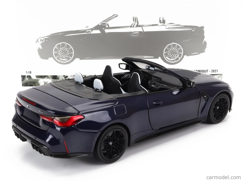 Minichamps BMW radu 4 M4 (g83) Cabriolet 2020 1:18 Modrá