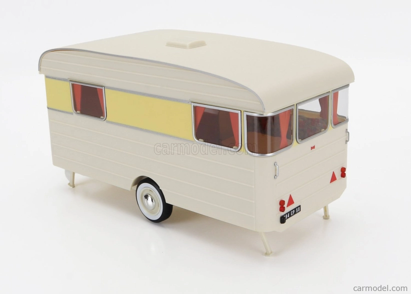 Norev Citroen Ds19 s Roulotte 1960 1:18 žltá biela