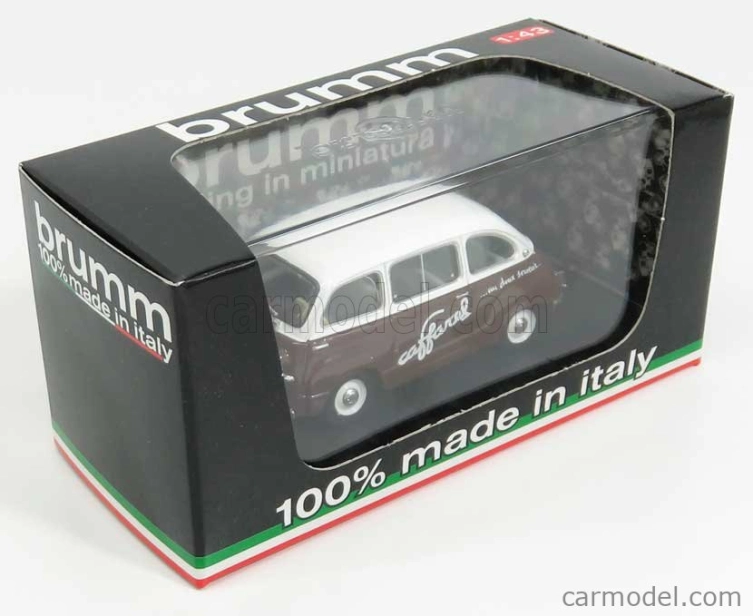 Brumm Fiat 600 Multipla Veicolo Commerciale Caffarel 1956 1:43 Bílá Hnědá
