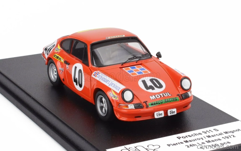 Trofeu Porsche 911s Coupe N 40 24h Le Mans 1972 Pierre Mauroy - Marcel Mignot 1:43 Orange